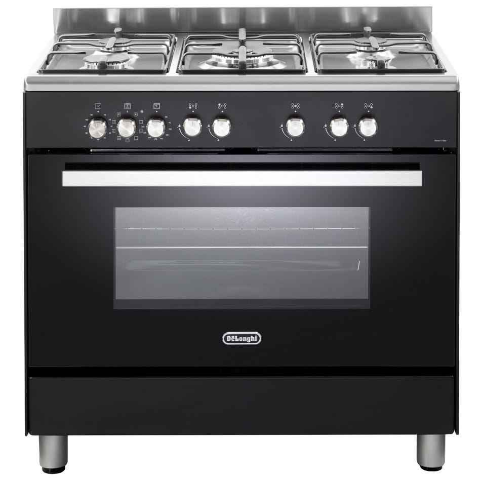תנור משולב כיריים גז 5 להבות Delonghi דלונגי DEMA965IL שחור