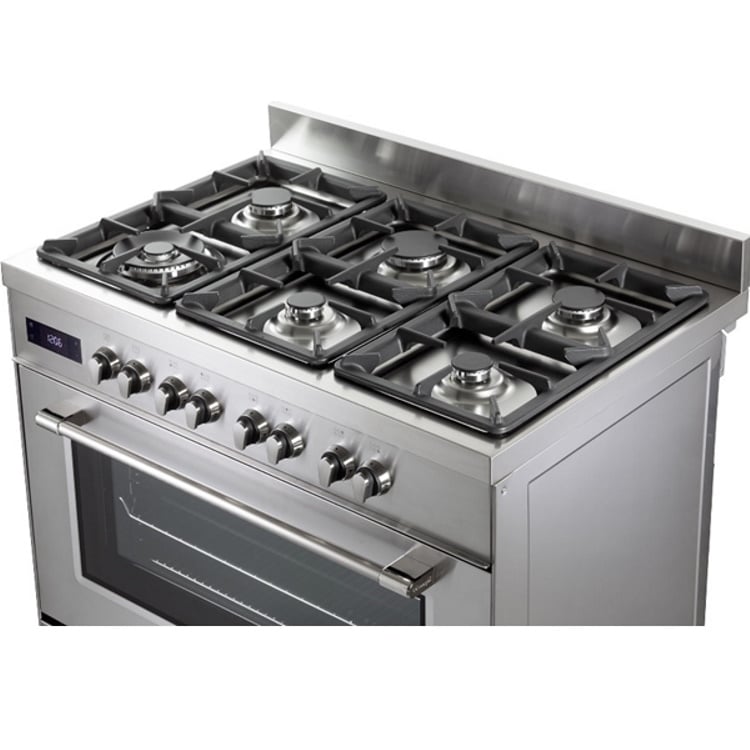 תנור משולב כיריים גז 6 להבות Delonghi דלונגי PRO966MXIL נירוסטה