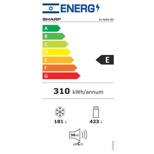 מקרר מקפיא עליון 604 ליטר SHARP שארפ SJ4660SL