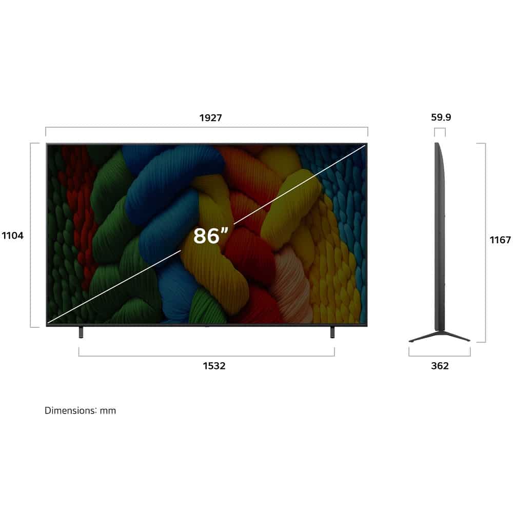 טלוויזיה חכמה 86" LG 4K NanoCell אל ג'י 86NANO80A6A