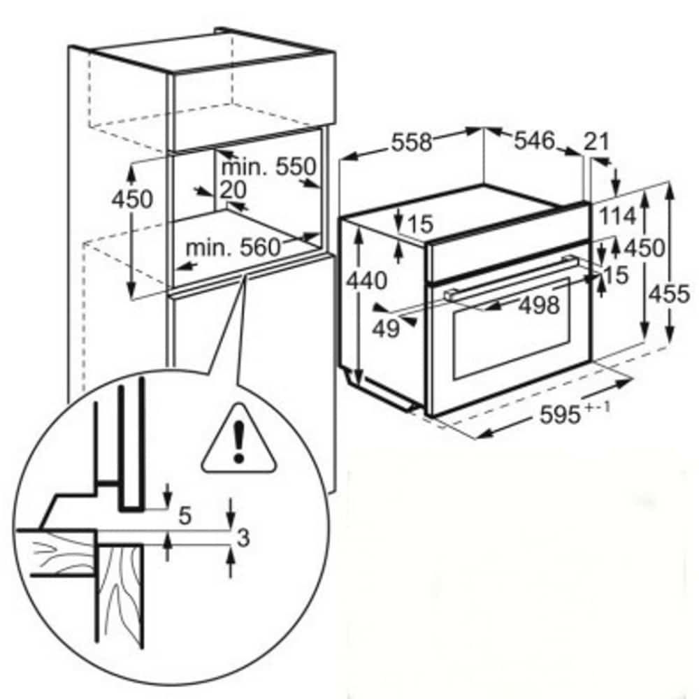 תנור בנוי משולב מיקרוגל 43 ליטר AEG א.א.ג. Horizon KMK965000B