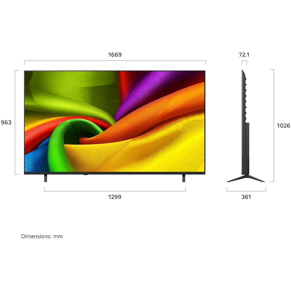 טלוויזיה חכמה 75" LG NANO UHD AI אל ג'י 75NU840B6LA – תמונה 2