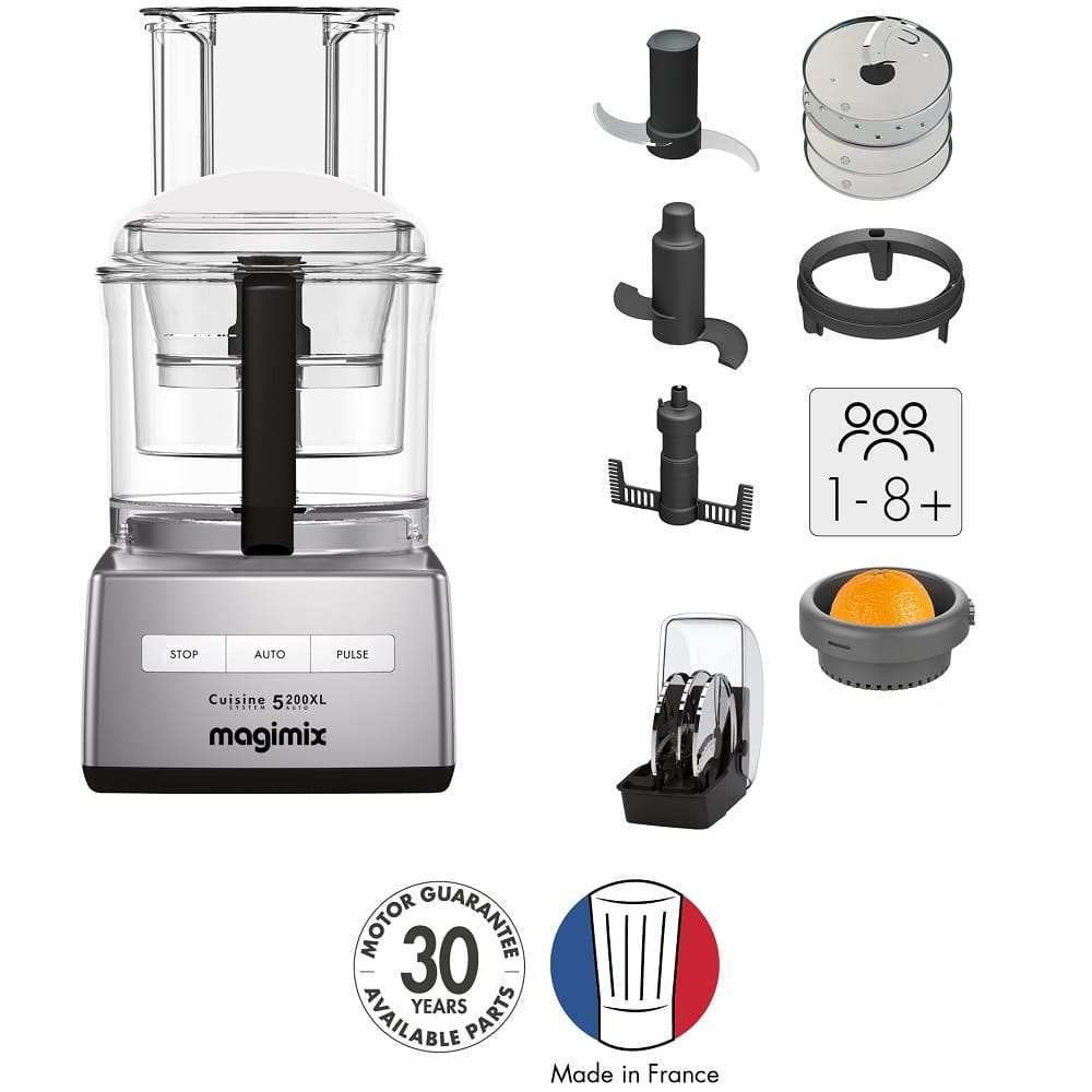 מעבד מזון מקצועי כולל אביזרים Magimix מג'ימיקס CS5200JCMXL Premium כרום מט – תמונה 5
