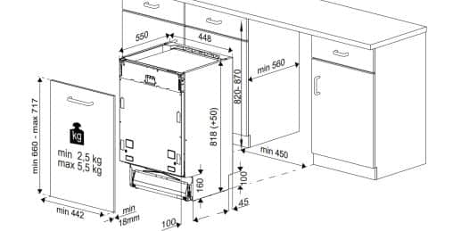 מדיח כלים אינטגרלי צר GRUNDIG גרונדיג GSVP2150Q