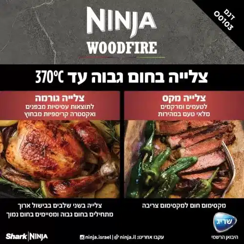טאבון ביתי חיצוני Ninja Woodfire נינג'ה OO103