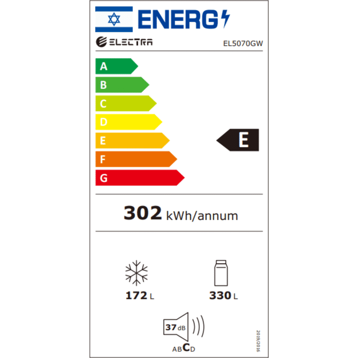 מקרר 4 דלתות 502 ליטר Electra EL5070GW אלקטרה קו אפס זכוכית לבנה