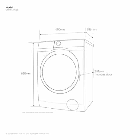 מכונת כביסה חזית 11 ק"ג EWF1141R9SB אלקטרולוקס Electrolux