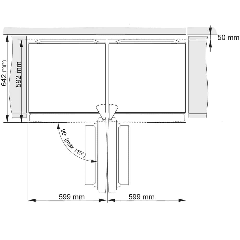 מקרר 4 דלתות 706 ליטר Gorenje גורנייה HYNRK6202AXL4