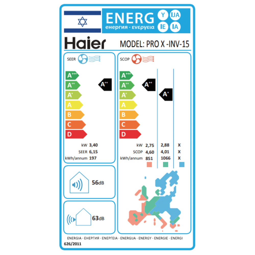 מזגן עילי Haier Pro X Inv 12 האייר