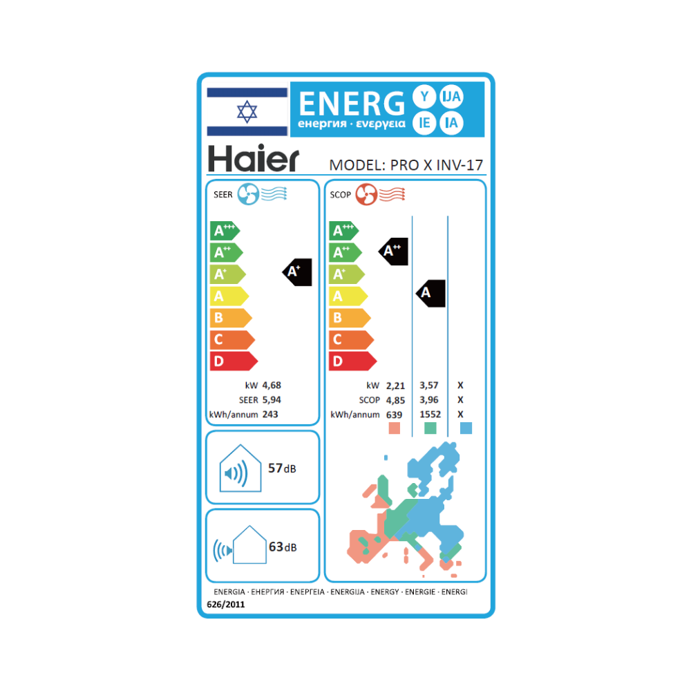 מזגן עילי Haier האייר PRO X INV 17 IND – תמונה 6